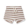 Taupe/ecru gestreepte badstof short - Feres taupe